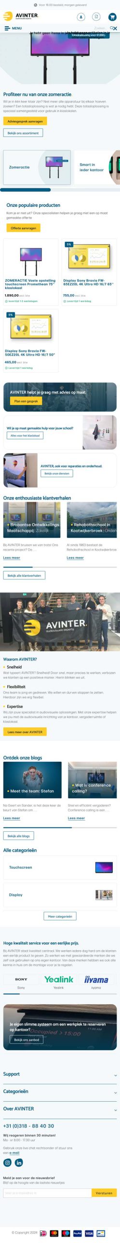 Corporate website Avinter