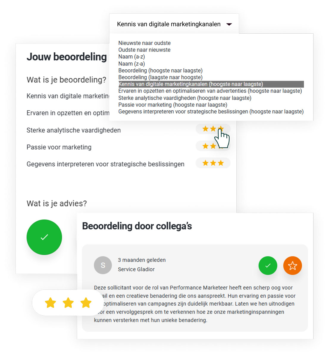 Enkele elementen op basis waarvan je kunt zien hoe het gezamenlijk beoordelen zeer gemakkelijk is.