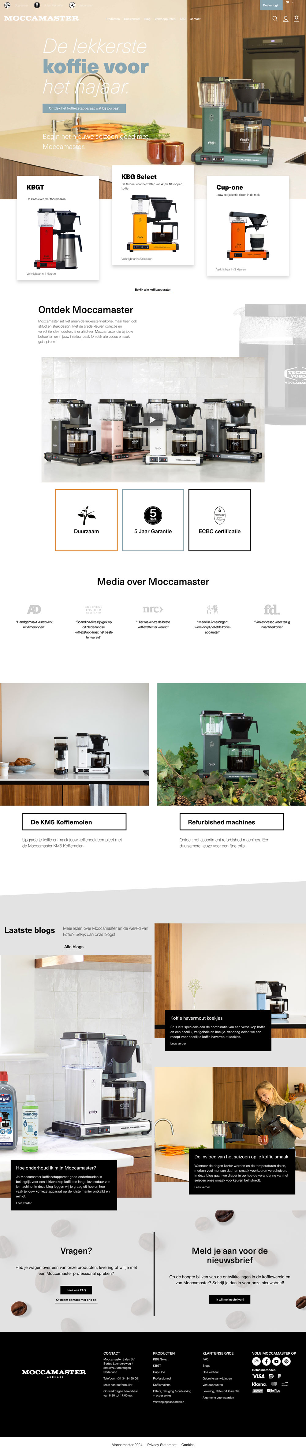 Moccamaster website