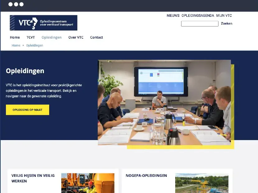 Website impressie VTC