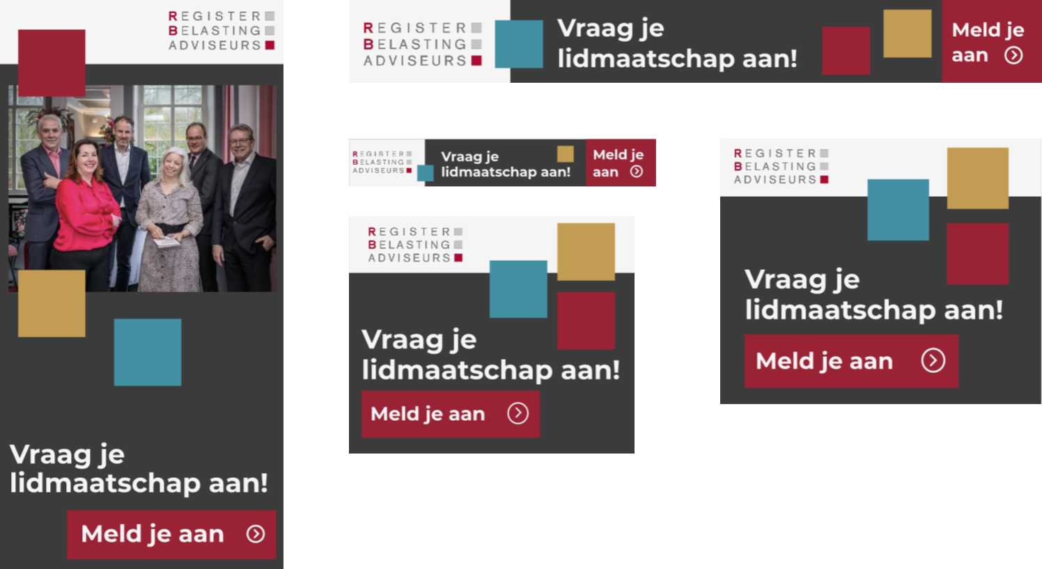 Bannerset voor het werven van nieuwe leden